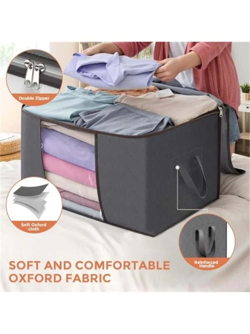 90L Large Storage Bags 6 Pack Clothes Storage Bins Closet Organizers